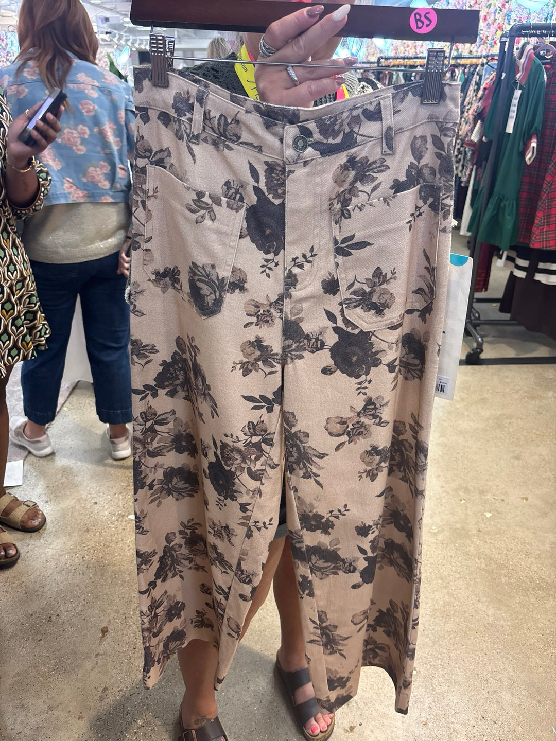Fall Floral Wide Leg Pants