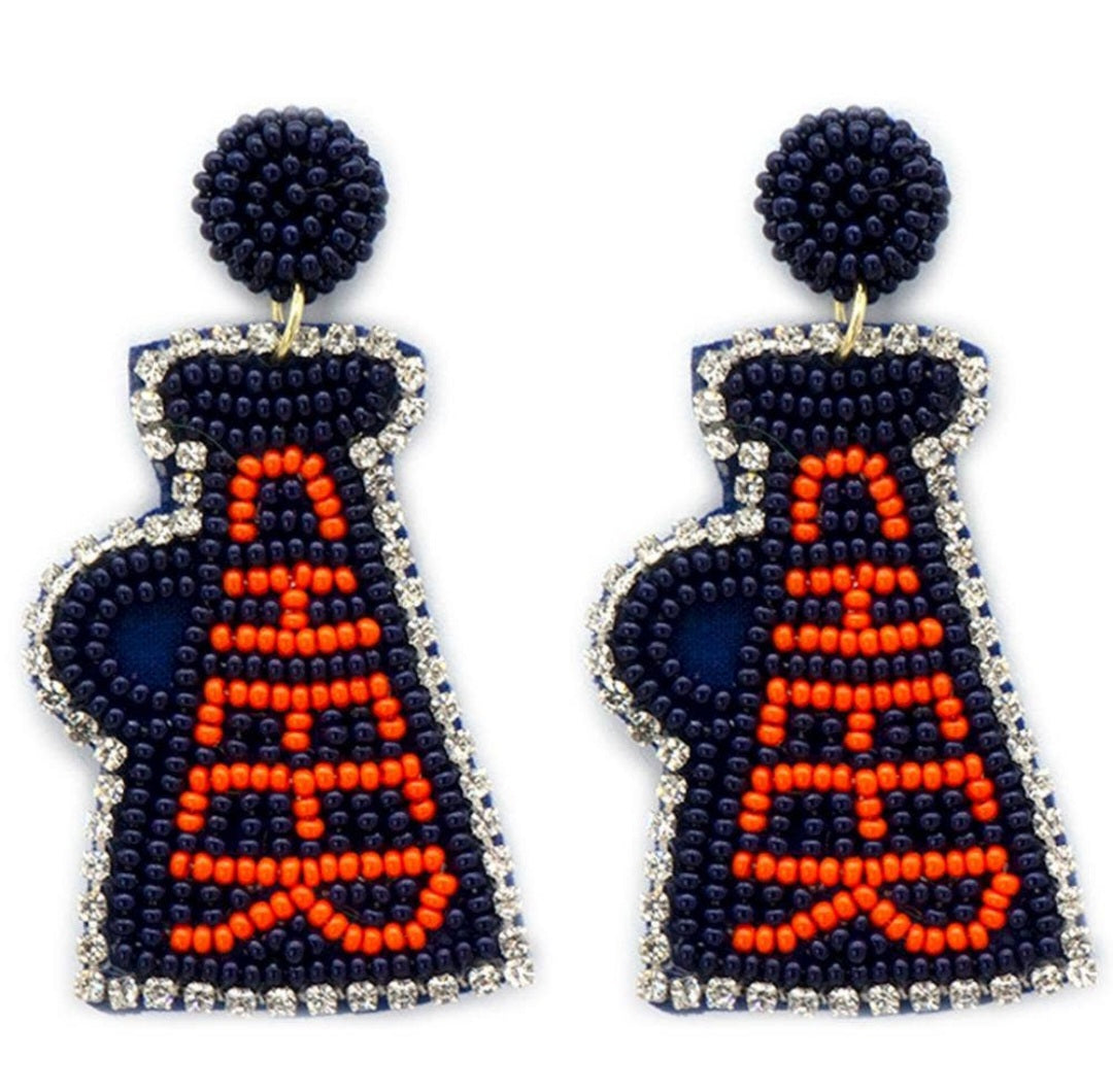 SEED BEAD CHEER DANGLE EARRING