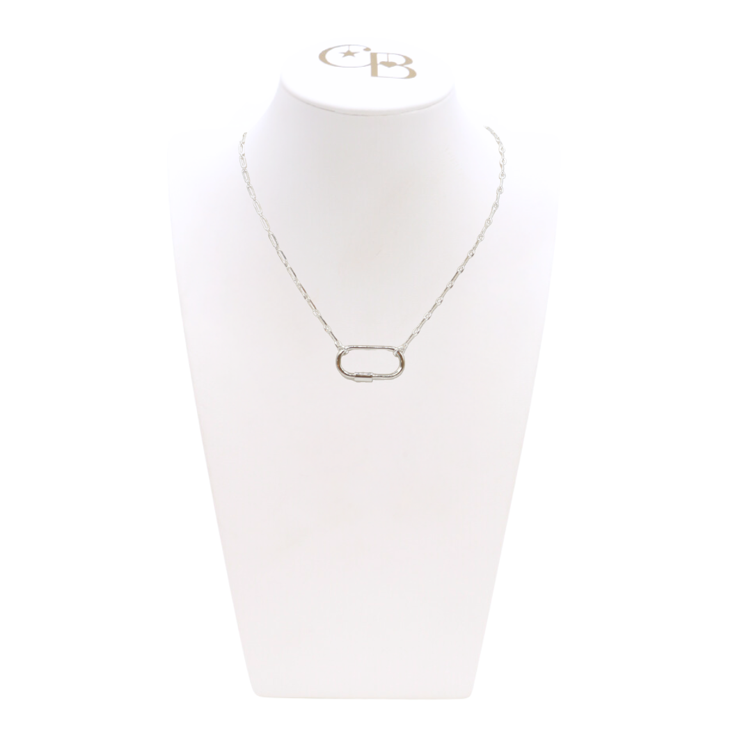 Silver Madilyn Necklace with Piper Carabiner