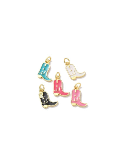 Gold Colored Cowgirl Boot Charm