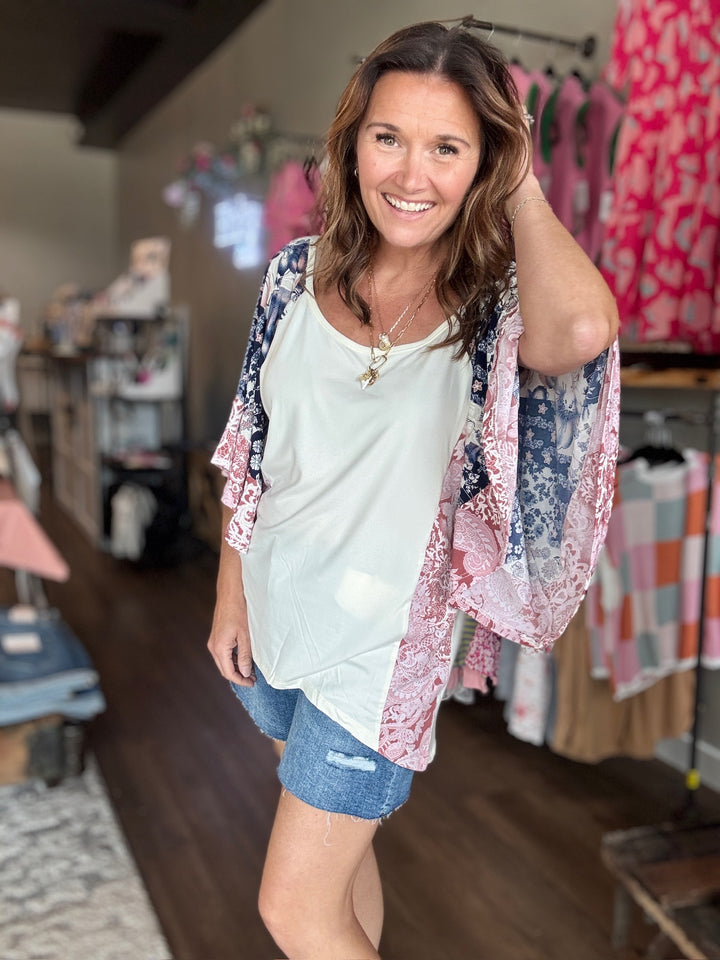 Floral Print Bell Sleeve Top