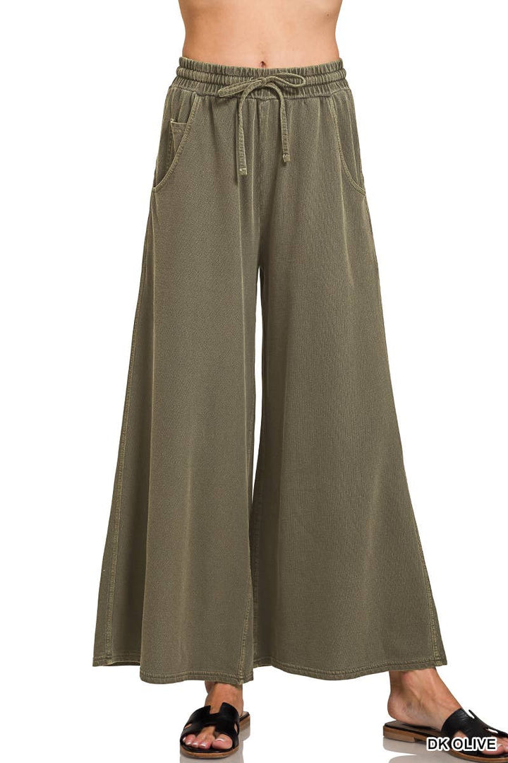 1016 French Terry Pigment Dye & Enzyme Wash Pants w/ Pockets SI-2