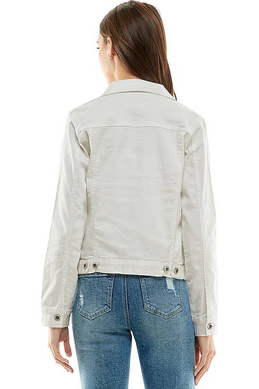 Plus Size Spandex  Ladies  Casual Denim Jacket