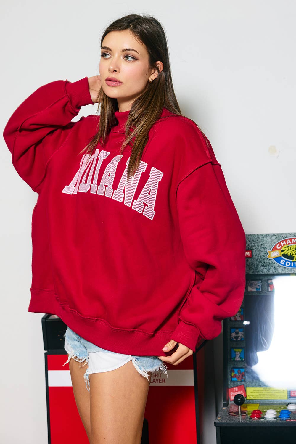 IT2594E-INDIANA1 | 'INDIANA' Stripe Embroidered Sweatshirt