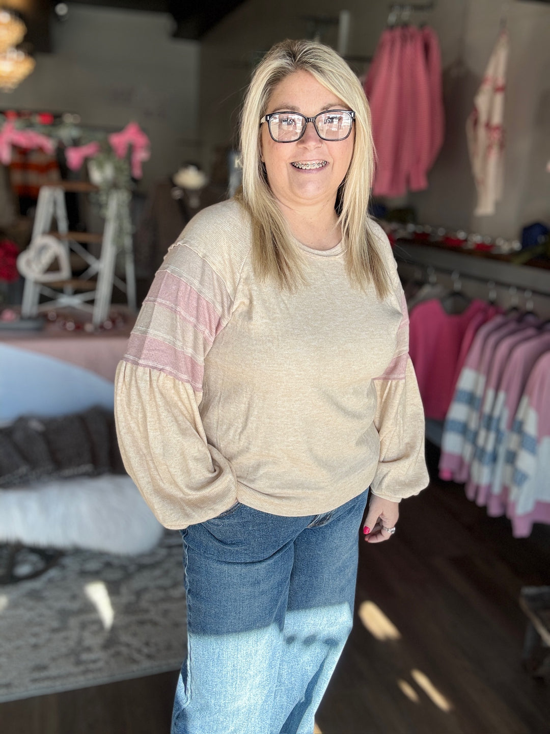 Oversized Colorblock Knit Top