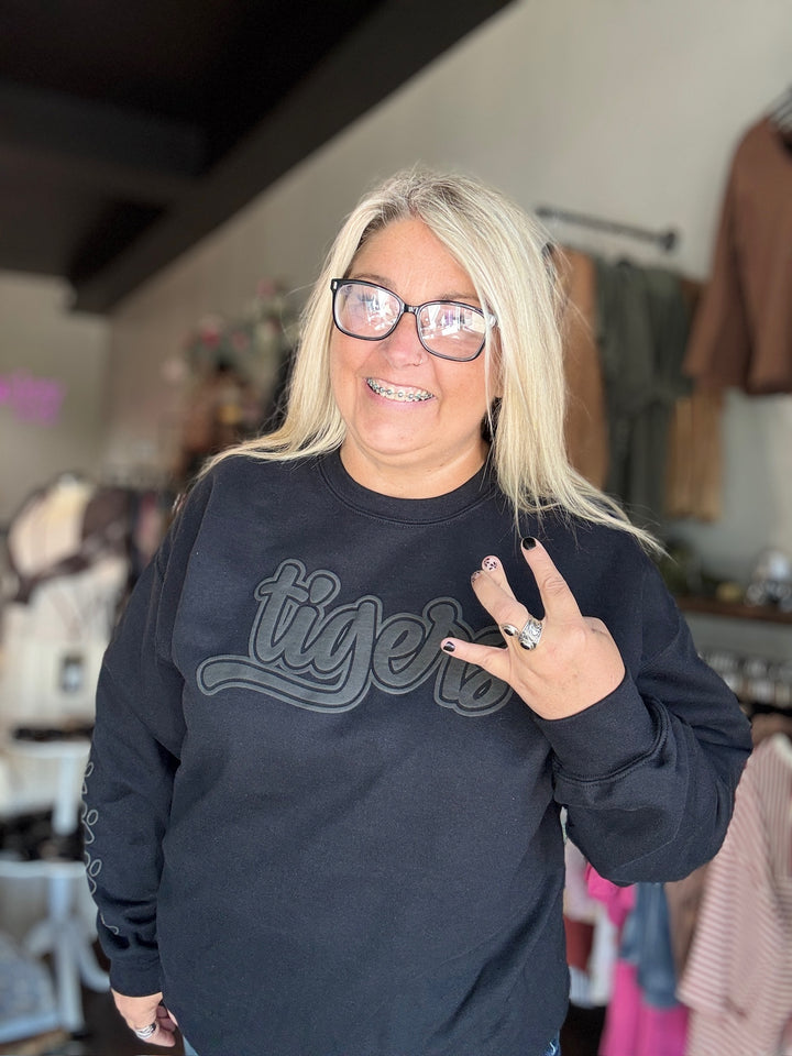 Tiger Black Puff Sweatshirt