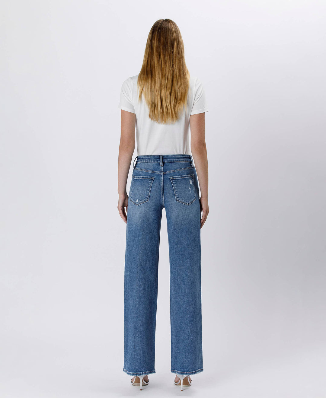 TUMMY CONTROL SUPER HIGH RISE BAGGY WIDE JEANS LV1574