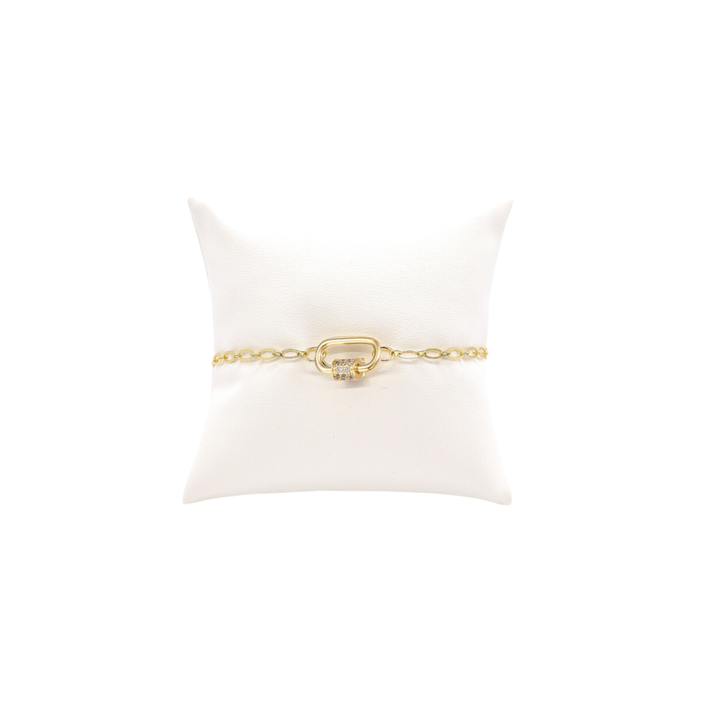 Gold Christie Charm Bracelet with Small Gabi Carabiner