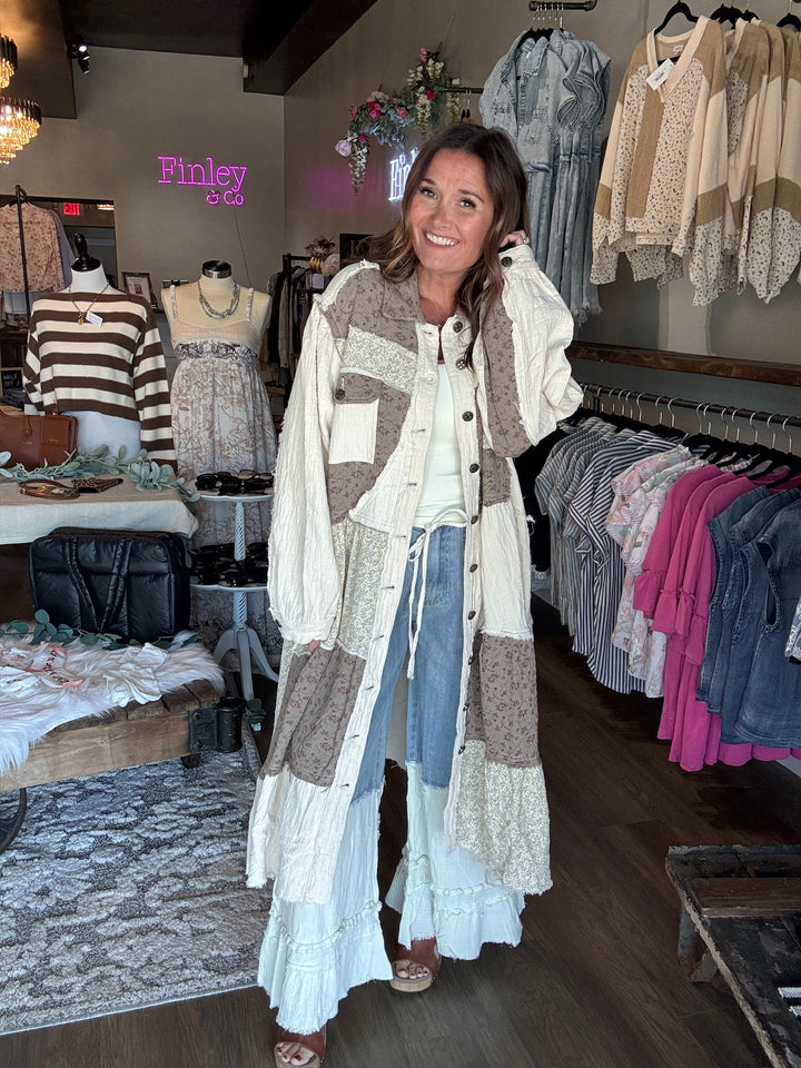 Pol Patchwork Duster Dress