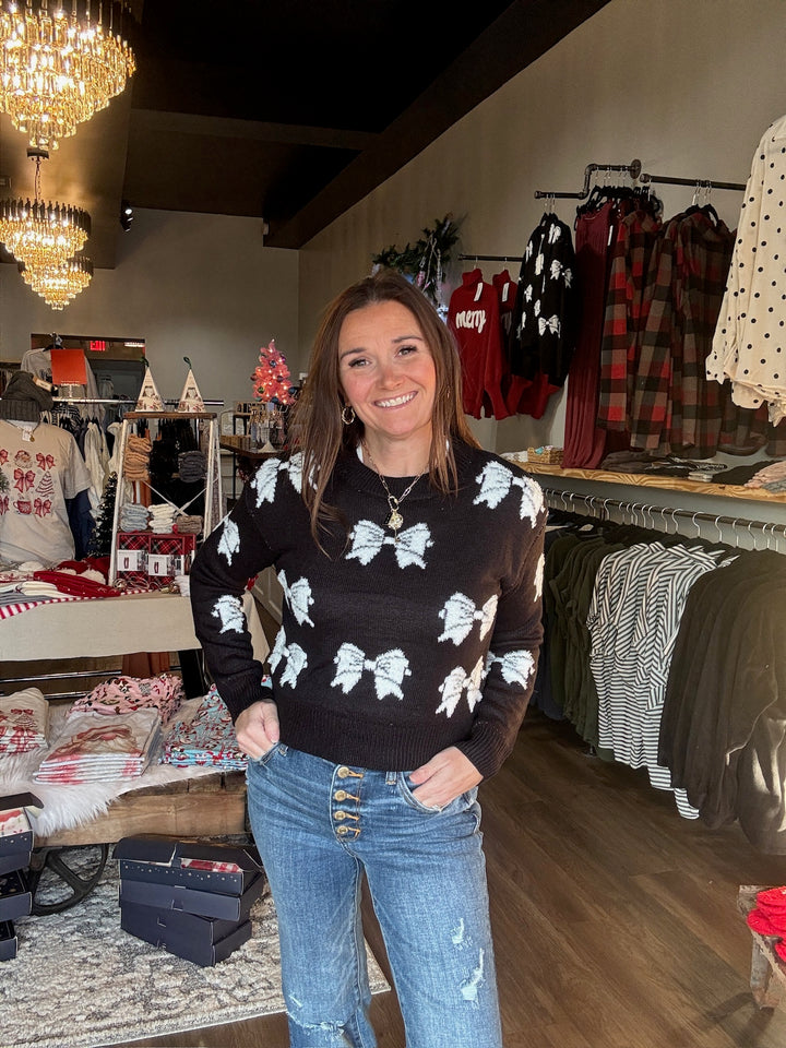 Black & White Bow Sweater