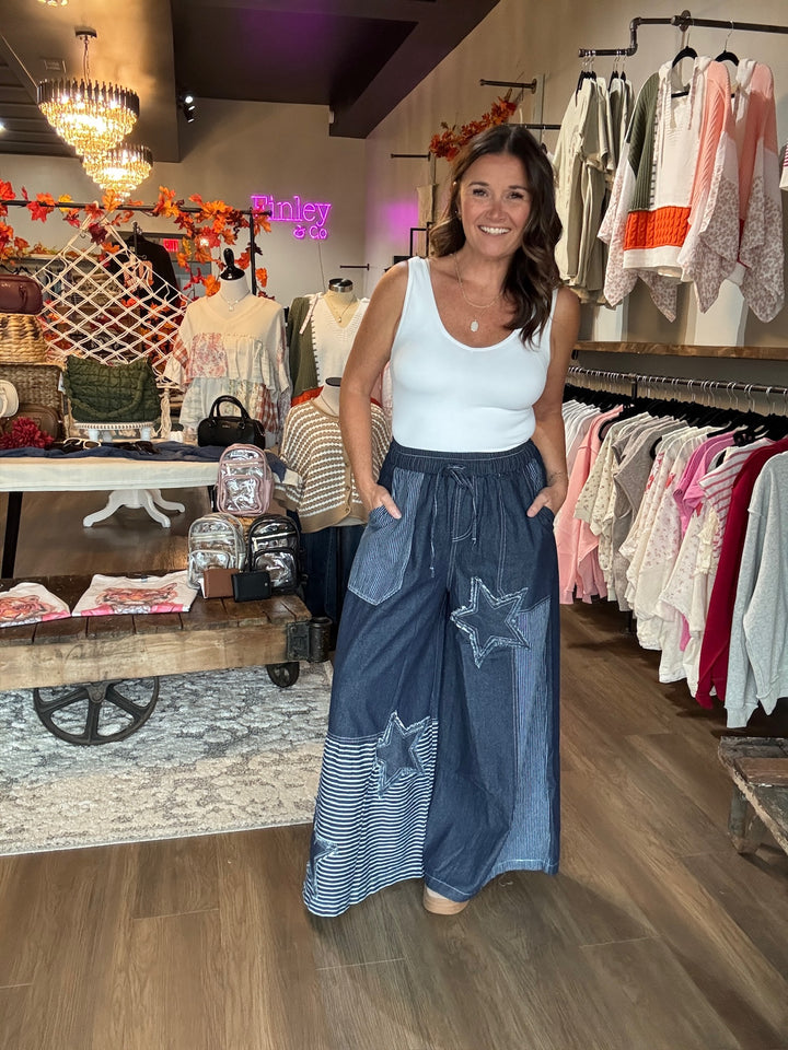 Oh My Stars Denim Wide Leg Pants