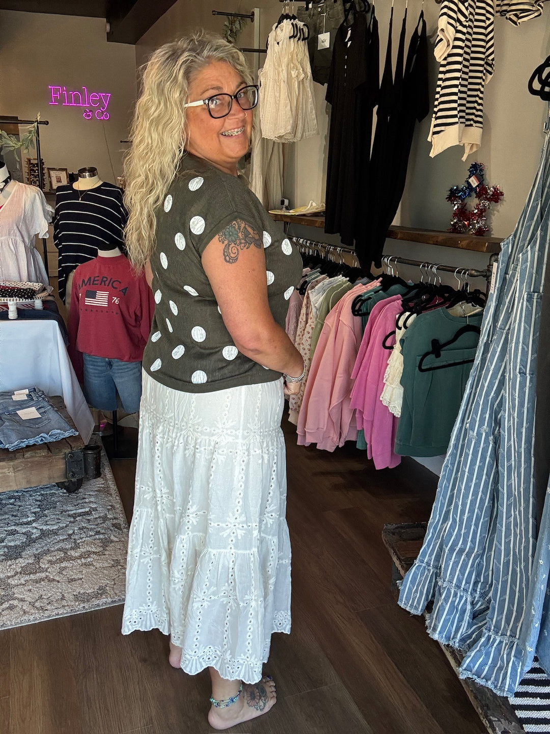 Ivory Breeze Midi Skirt