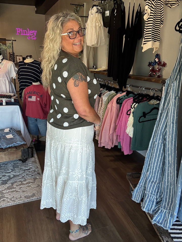 Ivory Breeze Midi Skirt