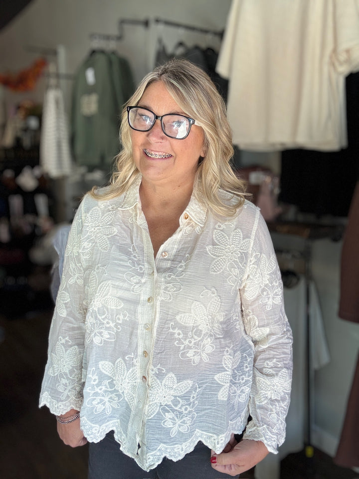 Falling into Floral Blouse