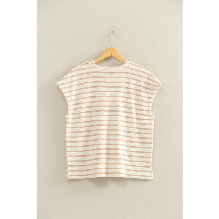Striped Round Neck Short Sleeve Top