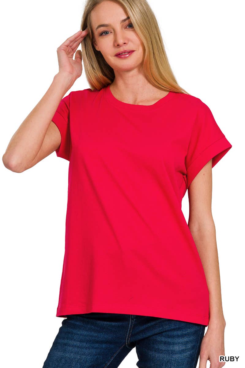 Cotton Crew Neck Short Sleeve T Shirt