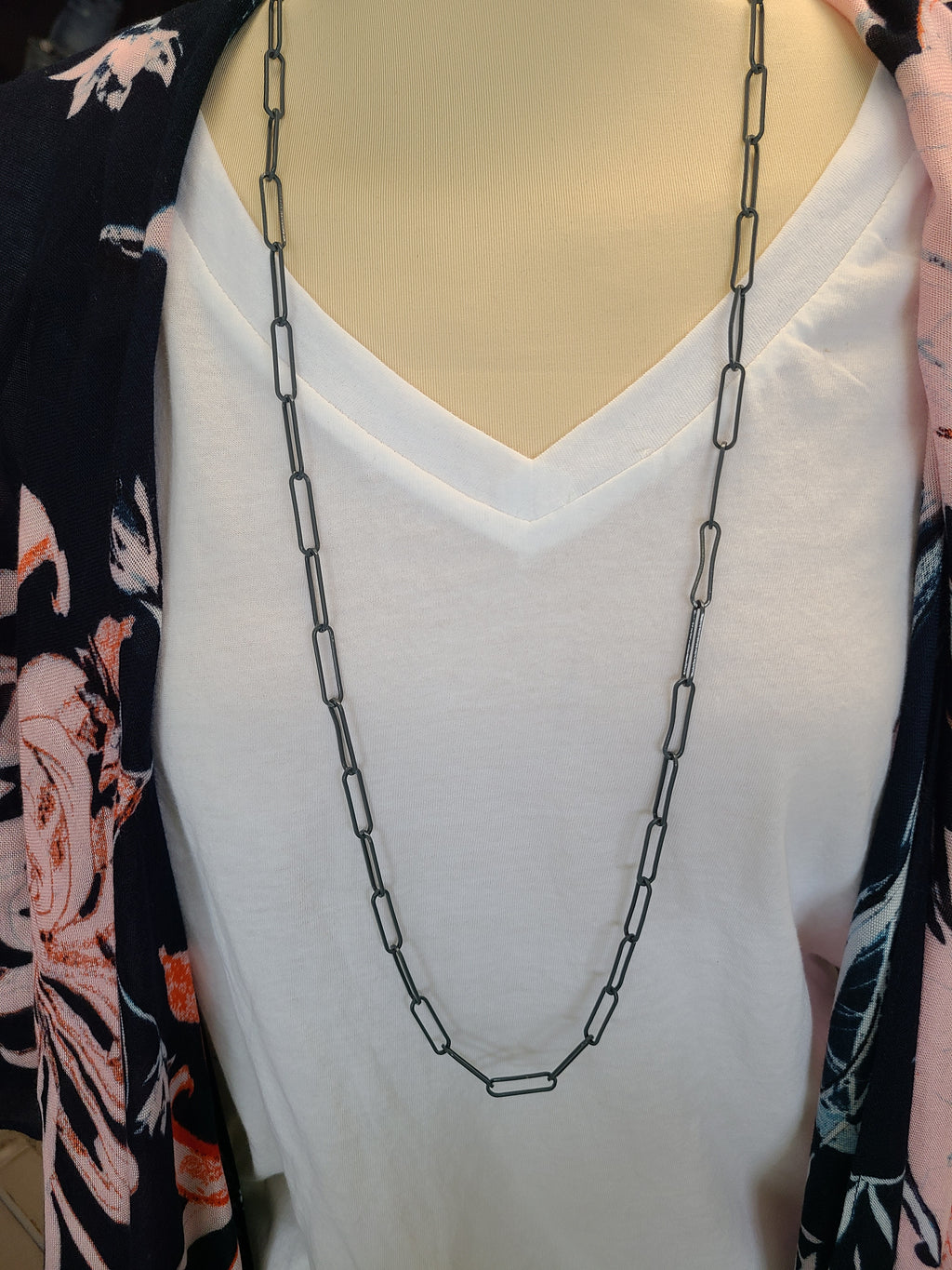 Paperclip Chain Necklace and Earring Set