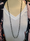 Paperclip Chain Necklace and Earring Set