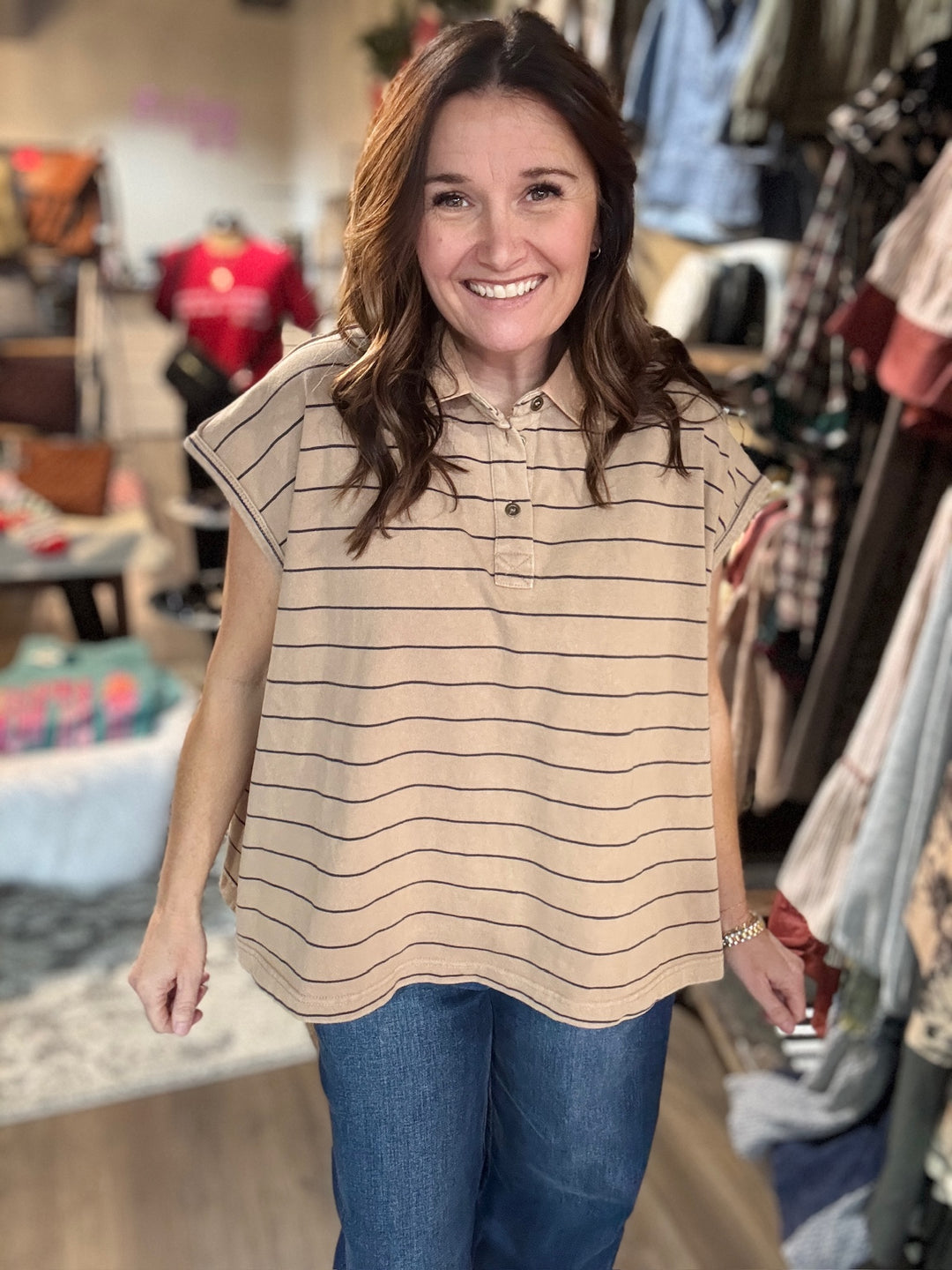 Striped Sleeveless Tee