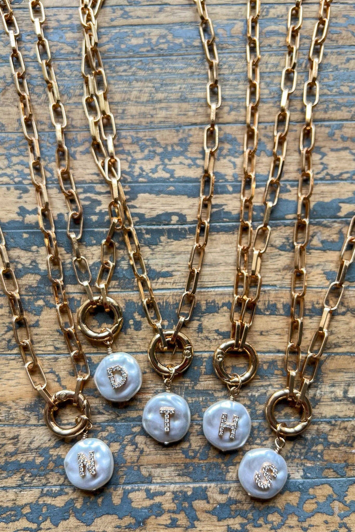 Pearl Initial Pendant Necklace