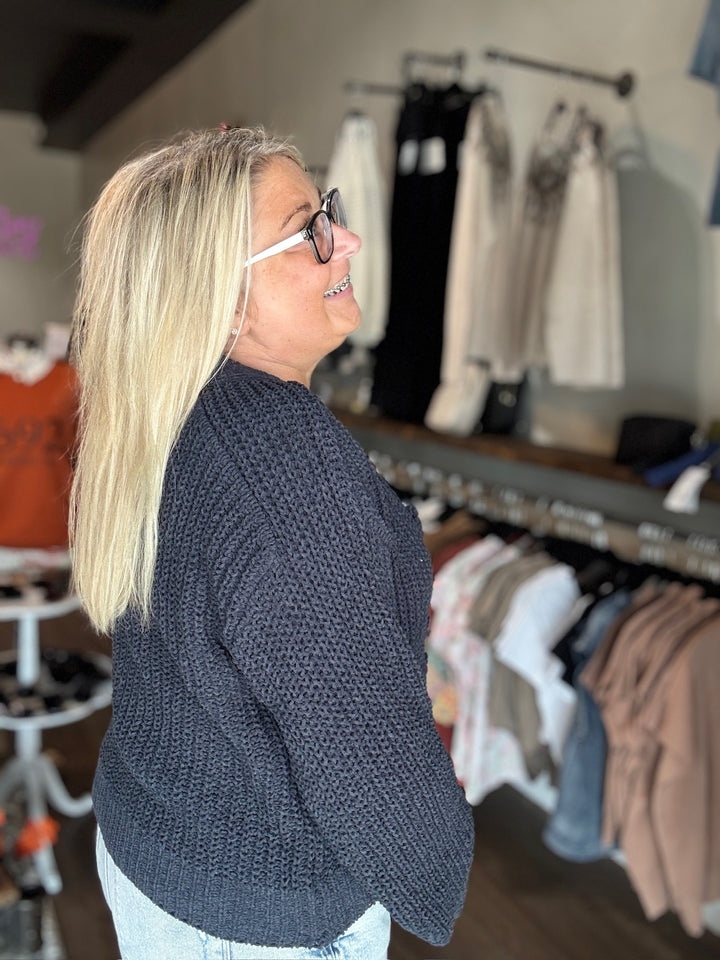 POL Charcoal Cardigan