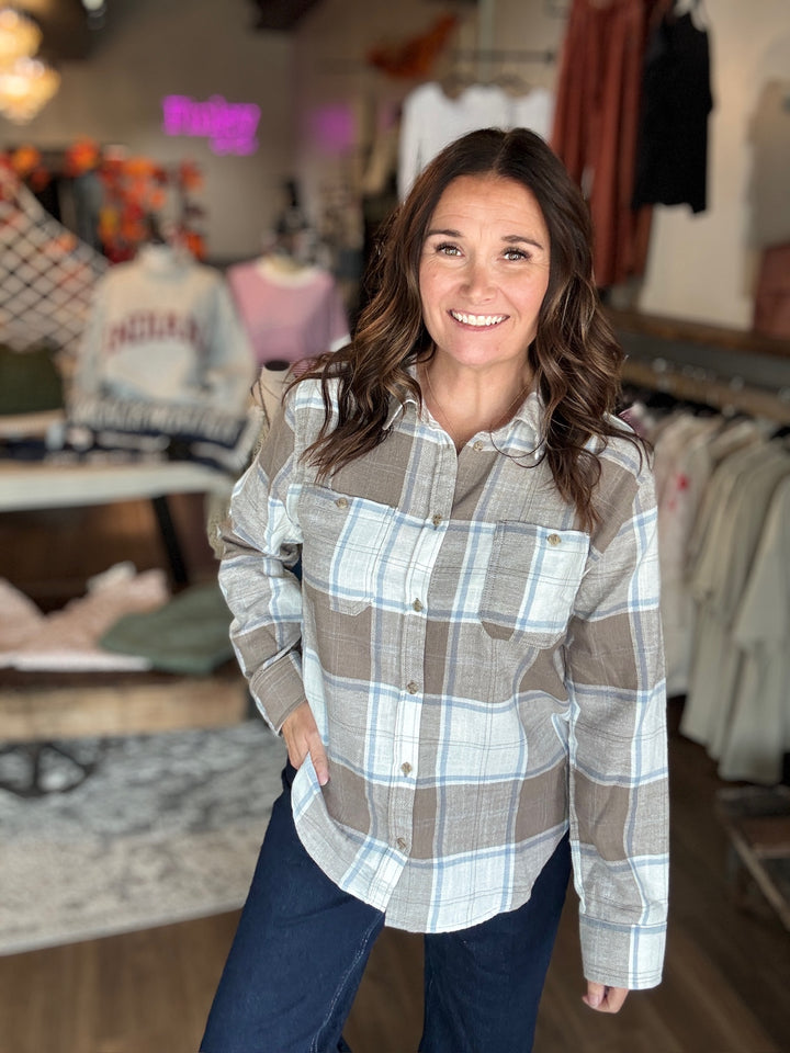Fall Flannel Button-Down Shirt