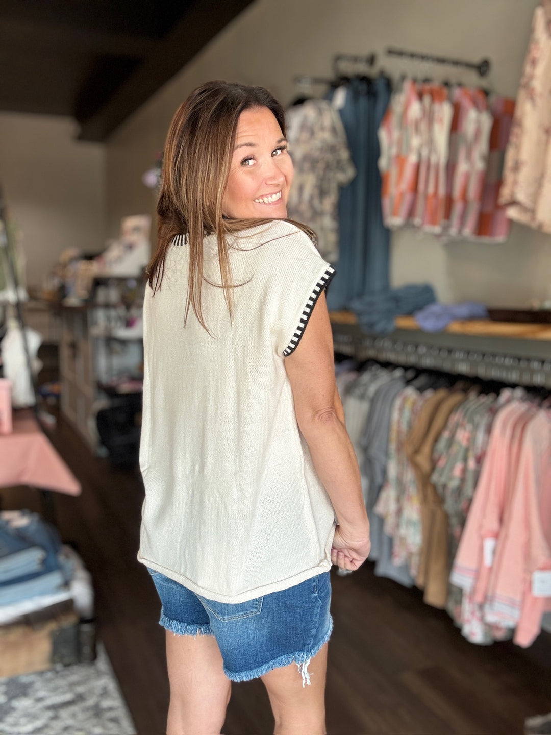 V-Neck Sleeveless Knit Tank