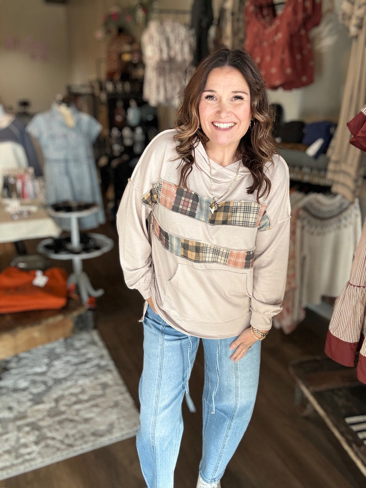 Peek A Boo Plaid Hoodie