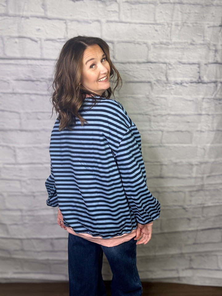 Striped Crewneck Sweatshirt