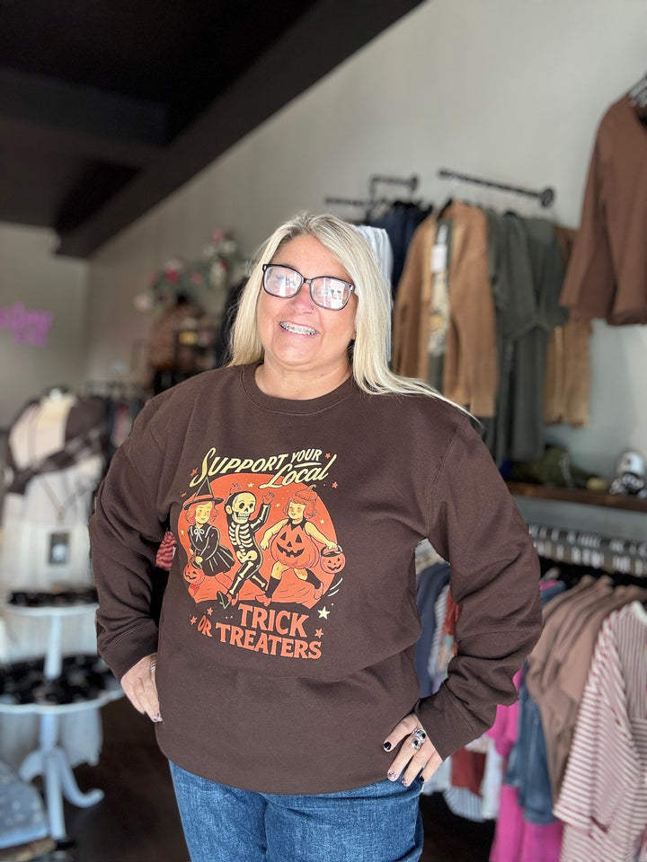 Brown Trick Or Treaters Sweatshirt