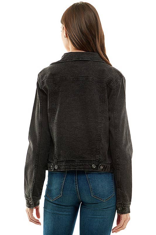 Plus Size Spandex  Ladies  Casual Denim Jacket