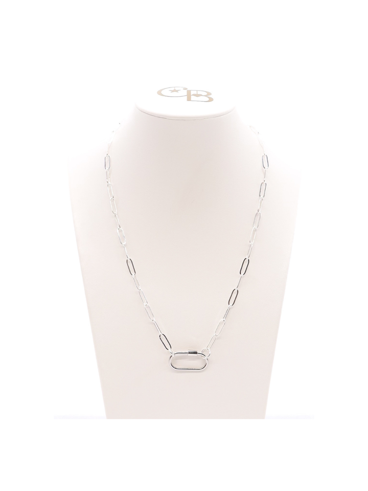Silver Ashley Necklace with Piper Carabiner
