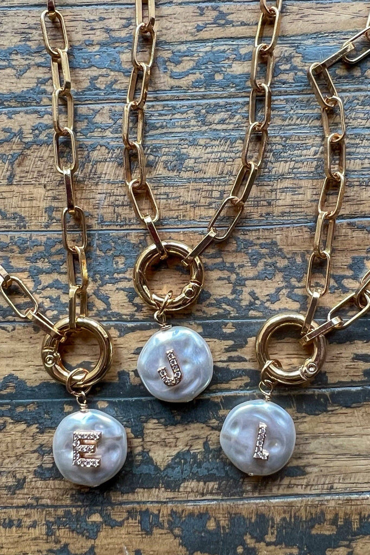 Pearl Initial Pendant Necklace