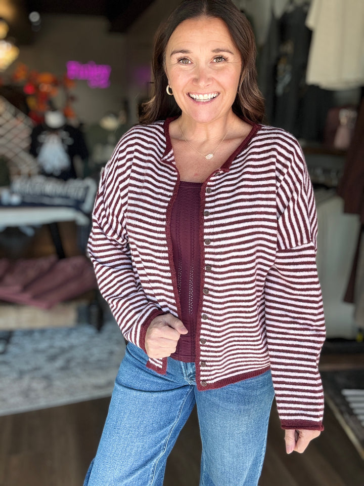 Cozy Comfy Striped Cardigan