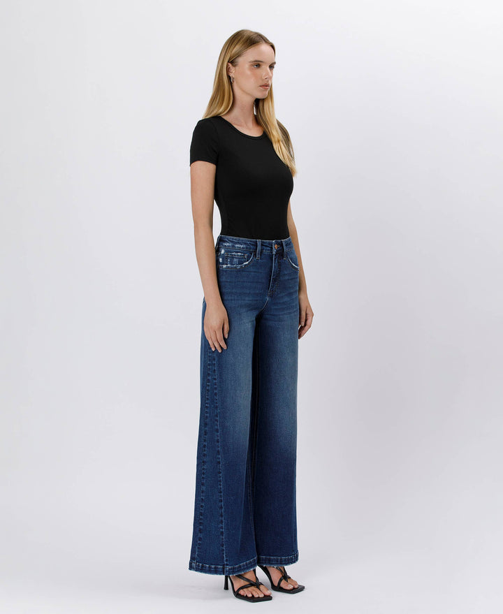 TUMMY CONTROL HIGH RISE WIDE LEG JEANS LV1443