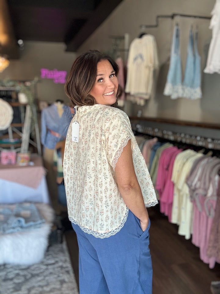 Vintage Petal Lace Blouse