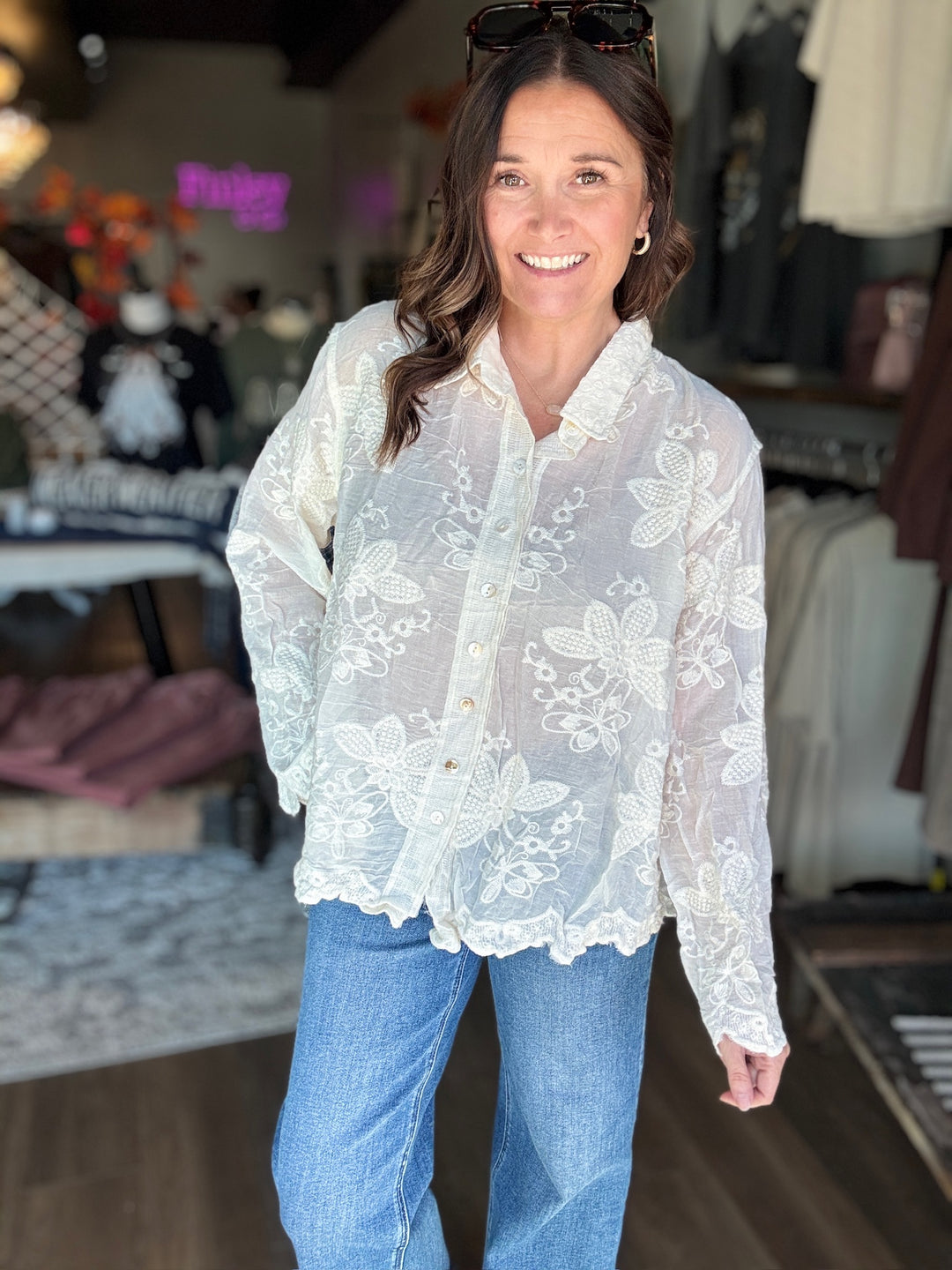 Falling into Floral Blouse