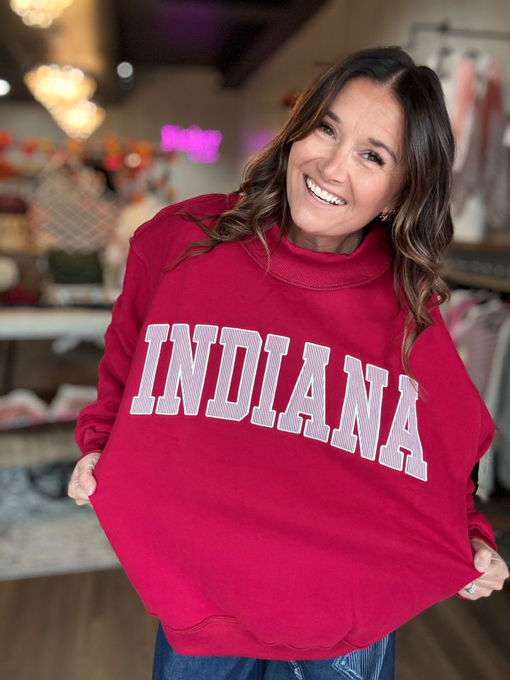 Indiana Embroidered Striped Sweatshirt