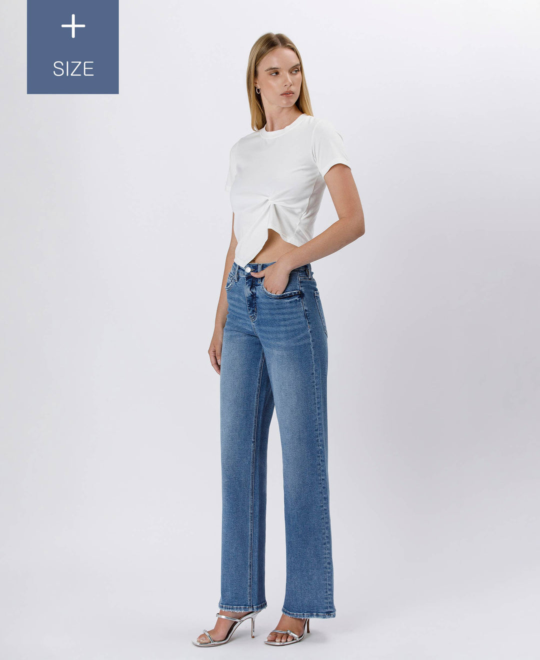 PLUS SIZE TUMMY CONTROL SUPER HIGH RISE BAGGY WIDE LV1574-P