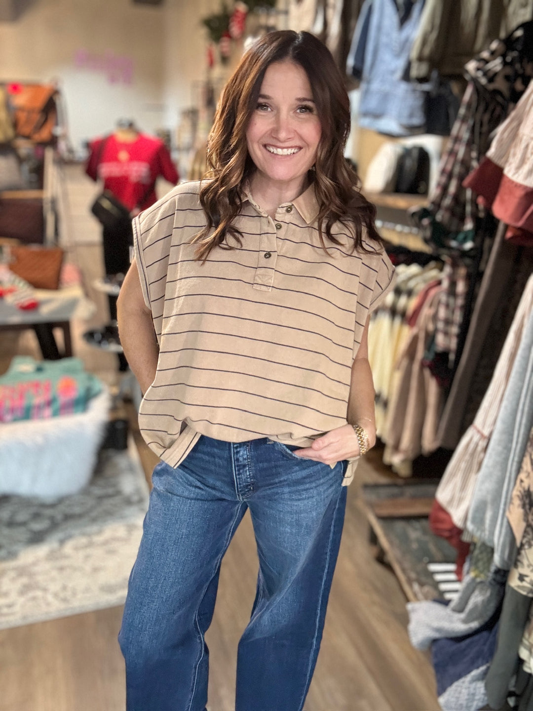 Striped Sleeveless Tee