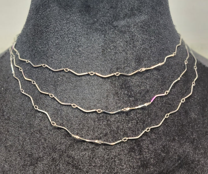 3  Layer Silver Necklace and Earrings