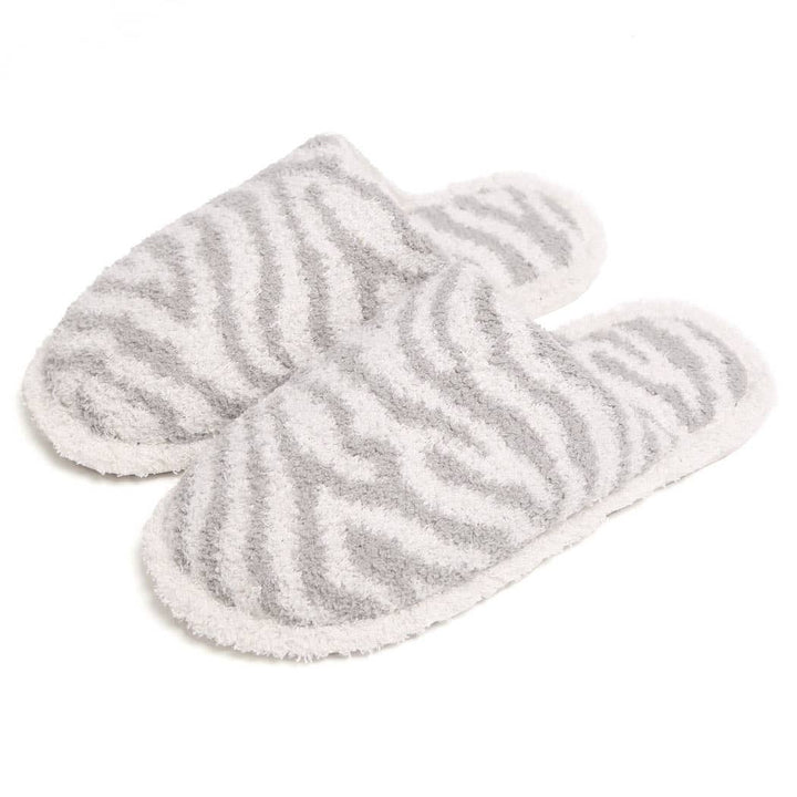 Winter Luxury Soft Zebra Pattern Slipper