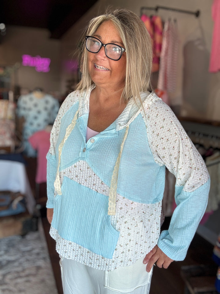 Sweet Sky Patchwork Top
