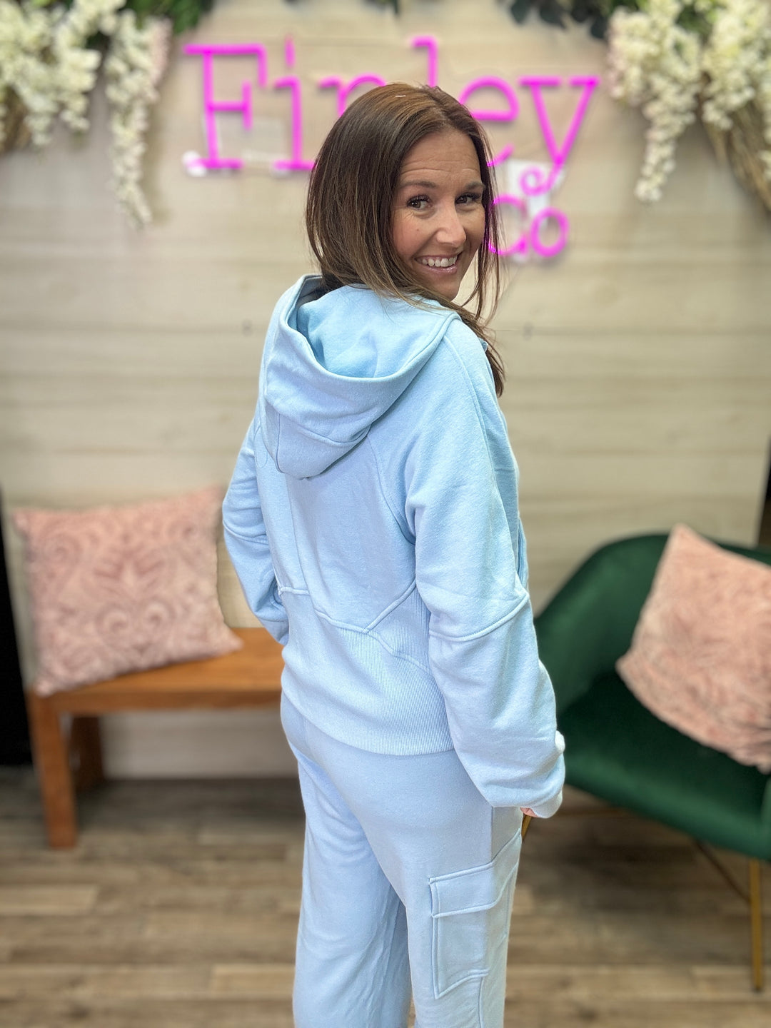 Sky Blue Hoodie Jacket