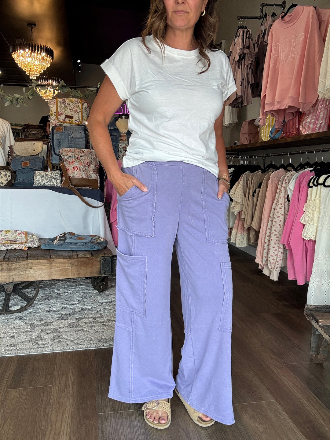 Summer Comfort Wide Leg Cargo Pants