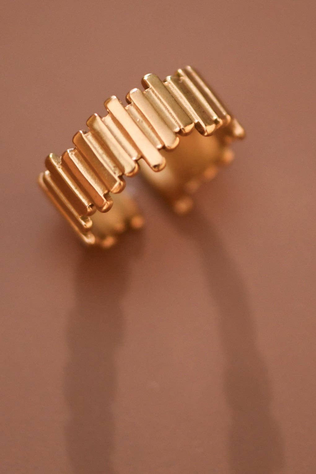 18K Gold Plated Waterproof Stainless Steel Ring - 7869