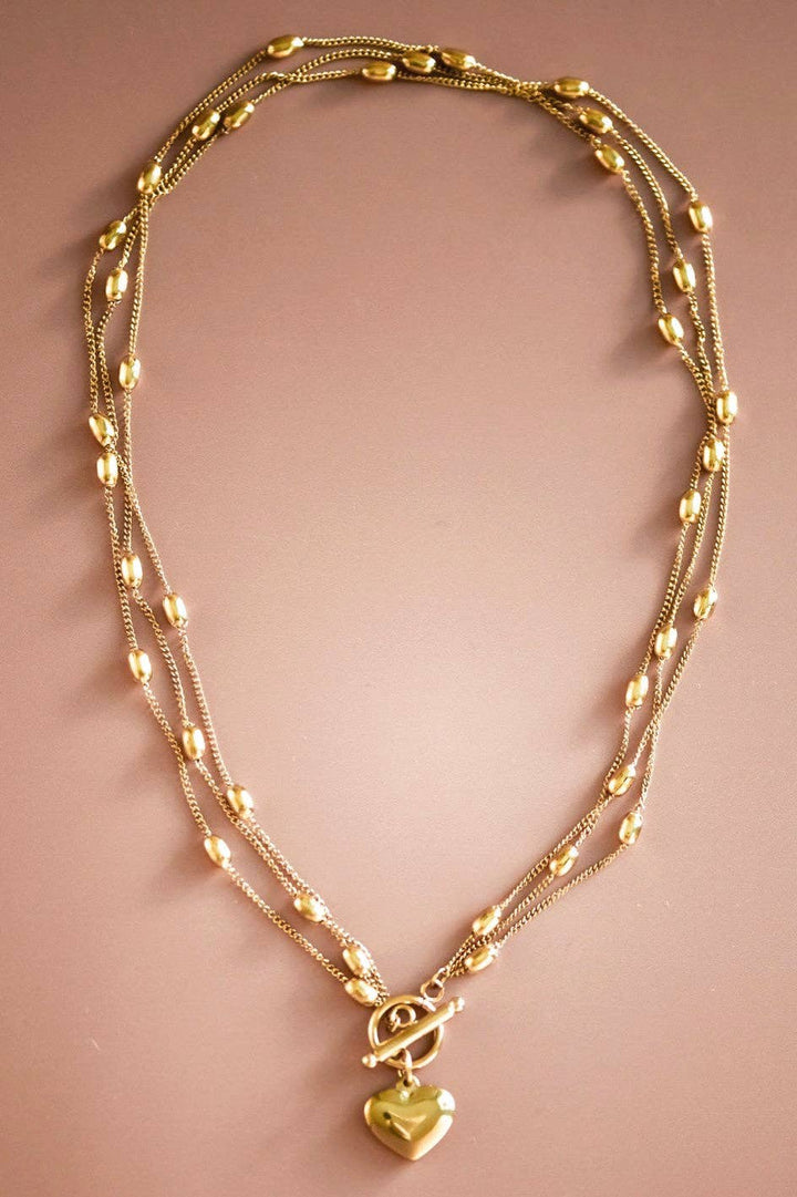 18K Gold Plated Waterproof Stainless Steel Chain Necklace - 6989