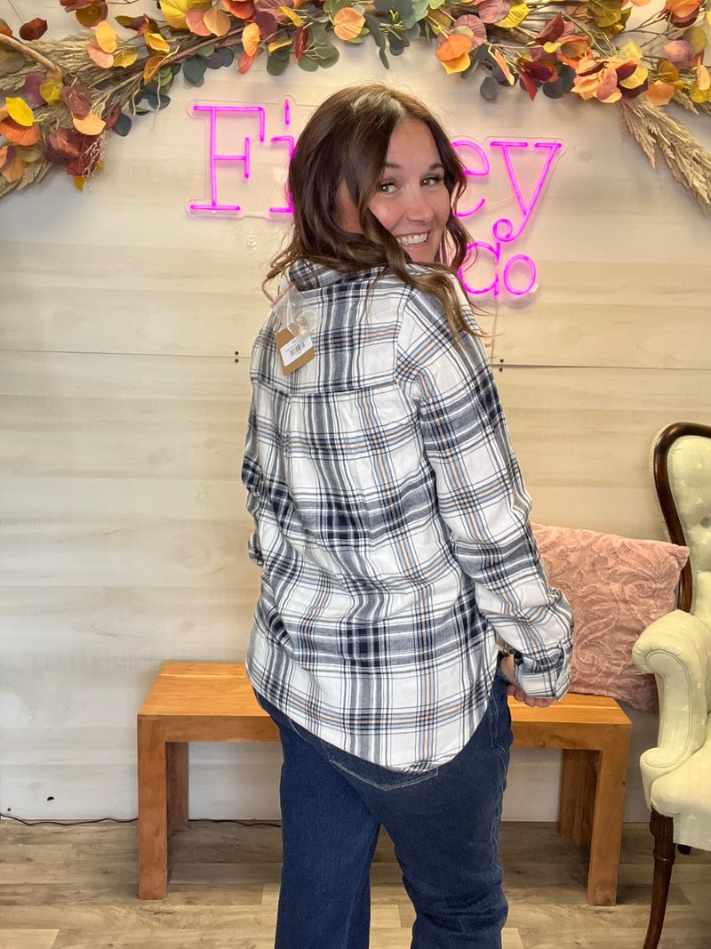 Lightweight Plaid Button-Up