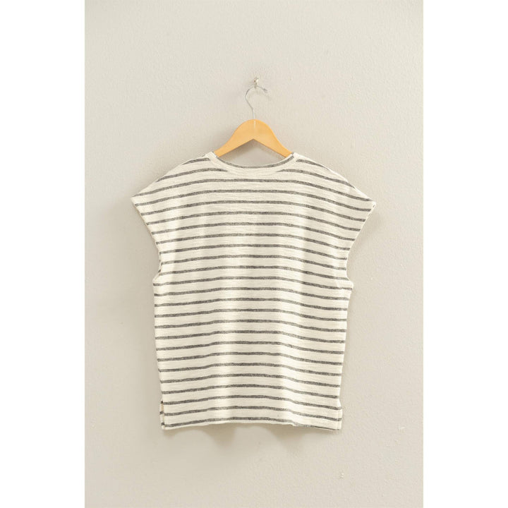 Striped Round Neck Short Sleeve Top