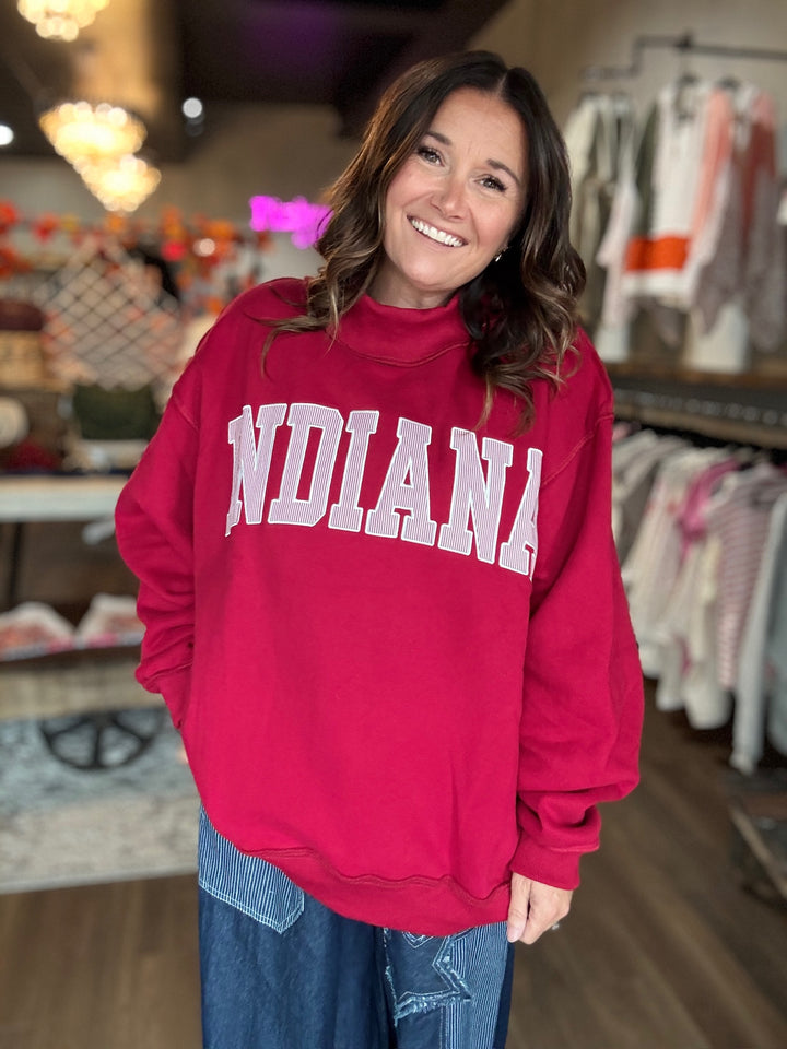 Indiana Embroidered Striped Sweatshirt